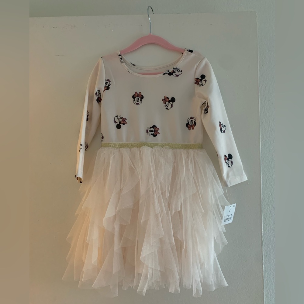Disney Junior Minnie Mouse Tulle long sleeve girls dress. Size 4T